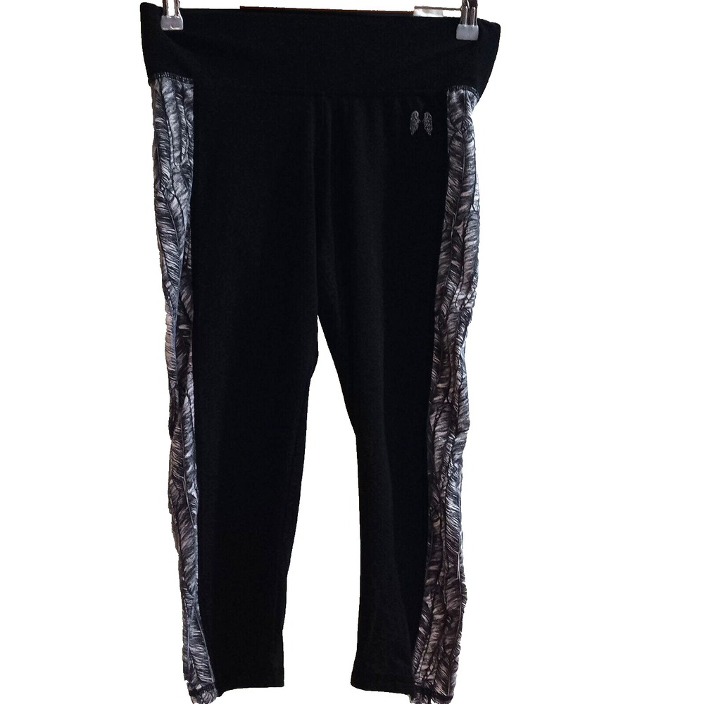 Victoria Secret Capri Leggings Women's Small Black White Activewear Yoga GUC
